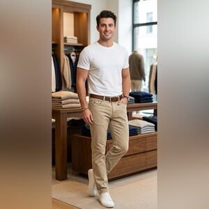 NWT Tommy Hilfiger Men’s Relaxed Fit Pants Size 34 Casual Preppy Khakis Chinos